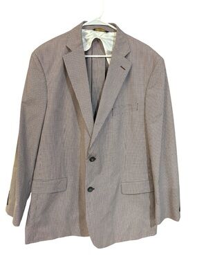 Brooks Brothers Red/Navy Micro-Check Two-Button Blazer